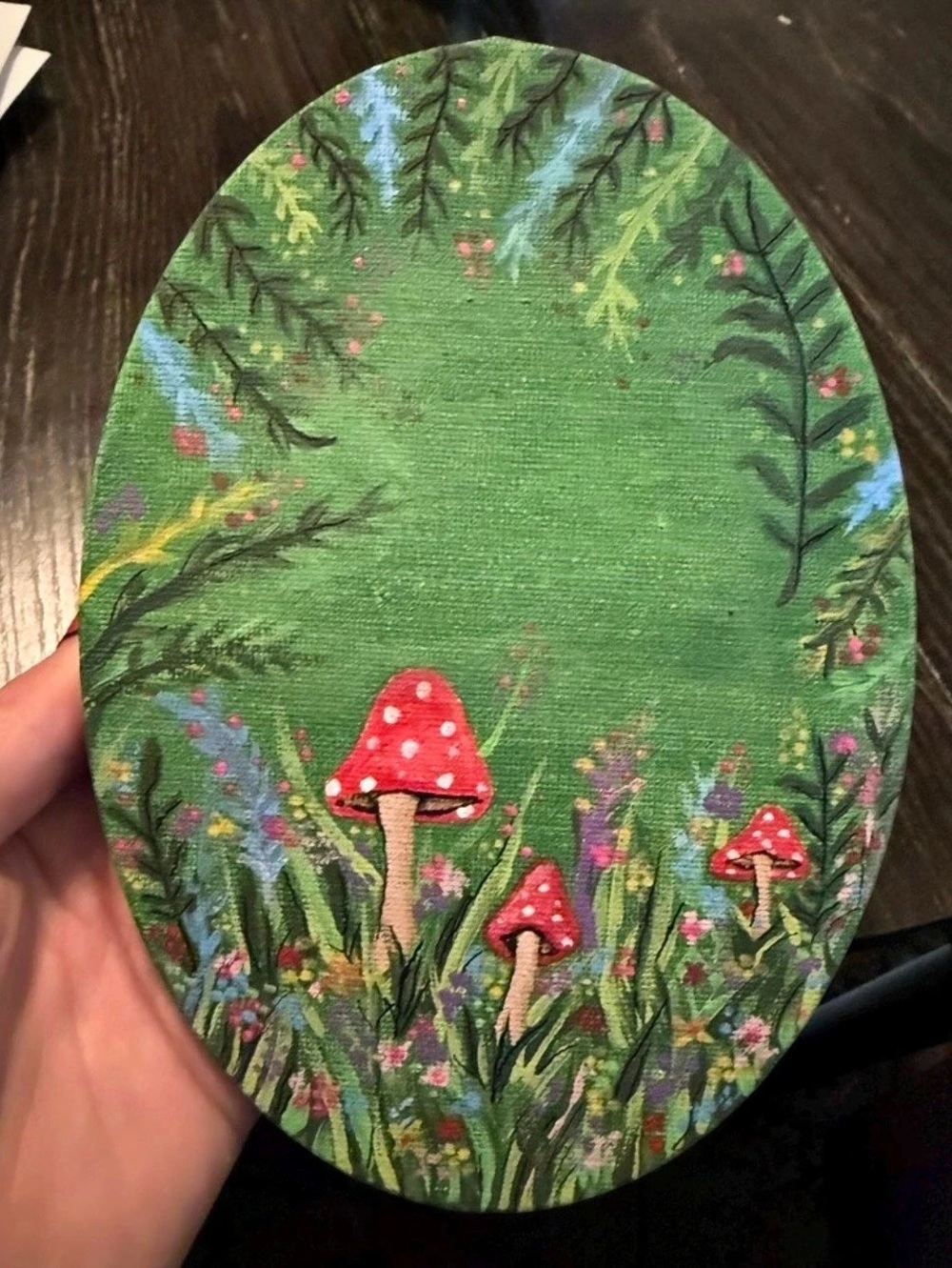 Mushroom Floral Oval painting - Picture 2 of 2